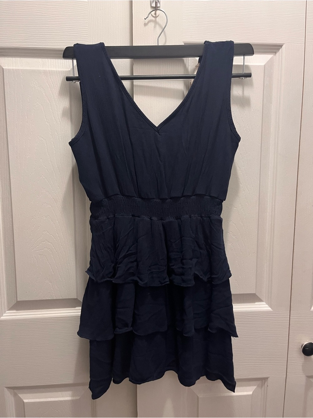 Navy blue ruffle dress